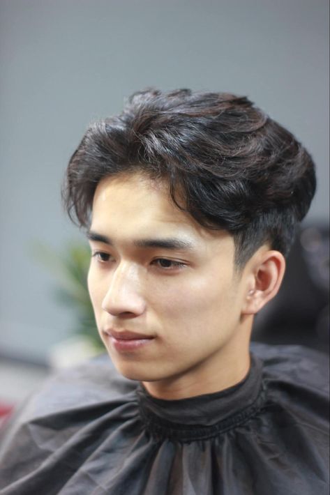 Asian Perm, Men Perm, Perm Hair Men, Wavy Perm, Long Hair Perm, Korean Man, Wave Perm, Asian Man Haircut, Korean Men Hairstyle