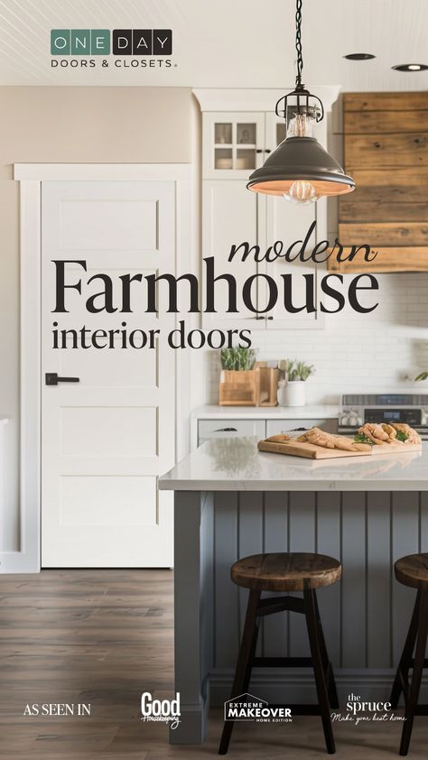 Discover the perfect blend of rustic and modern with our blog on the most popular interior doors for a modern farmhouse look. From sliding barn doors to sleek glass designs, get inspired to transform your home today! Modern Farmhouse Doors, Interior Door Styles Farmhouse, Modern Farmhouse Interior Doors, Modern Farmhouse Door, Farmhouse Interior Doors, Modern Farmhouse Interior, Interior Door Styles, Farmhouse Doors, Farmhouse Look