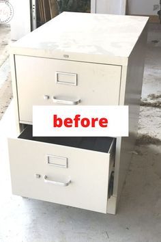 Give your home office decor a cheap upgrade with this painted file cabinet idea. Check out the before and after of this diy painted metal cabinet idea. #hometalk File Cabinet Redo, Painting Metal Cabinets, Painted File Cabinets, Diy File Cabinet, File Cabinet Makeover, Cabinet Transformations, Painting Bathroom Cabinets, Metal Filing Cabinet, Filing Cabinets