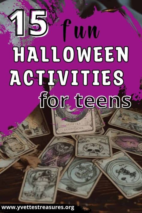 15 Halloween Activities For Teens A Scary Good Time Halloween Party For Teenagers, Halloween For Teens, Halloween Activities For Teens, Halloween Learning Activities, Library Decor Ideas, Teen Halloween Party, Halloween Sleepover, Fun Halloween Activities, Halloween Party Activities