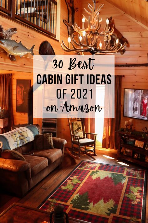 The ultimate list of gift ideas for any cabin lover available on Amazon that won’t break the bank! There’s sure to be a gift on the list that would suit whoever you’re shopping for and for any occasion! Whether you’re searching for a practical gift, a creative gift or a cozy cabin gift- this list has a little bit of everything. Gifts For Cabin Owners, Log Cabin Storage Ideas, Cabin Gifts Ideas, Hunting Cabin Decorating Ideas, Small Log Cabin Decorating Ideas, Cabin Rugs Living Room, Cabin Gift Ideas, Cabin Lodge Decor Ideas, Rustic Cabin Living Room Ideas