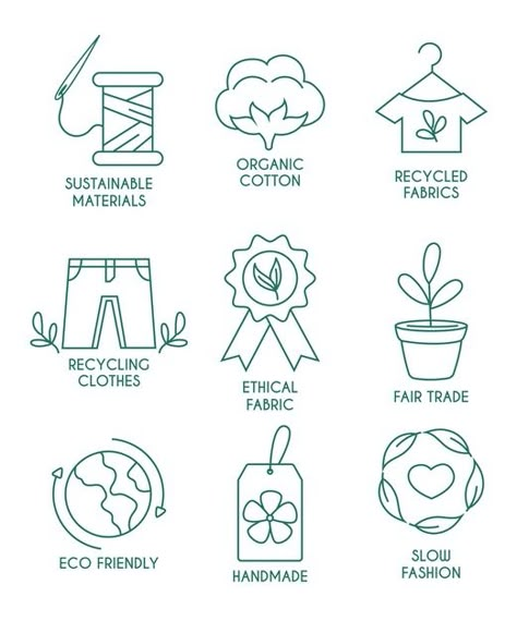 Slow fashion badge collection | Free Vector #Freepik #freevector #fashion #badge #clothes #eco Slow Fashion Illustration, Eco Friendly Branding, Sustainable Fashion Logo, Clothes Brand Logo, Sustainability Branding, Eco Friendly Logo Design, Gradation Design, Eco Friendly Clothes, Sustainable Branding