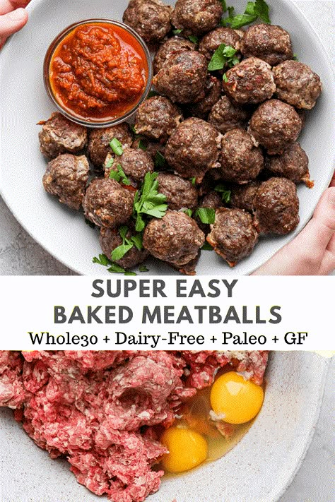 Dairy Free Meatballs, Gluten Free Meatballs Recipe, Healthy Meatball Recipe, Oven Baked Meatballs, Wooden Skillet, Healthy Meatballs, Gluten Free Meatballs, Savory Meatballs, Baked Meatballs