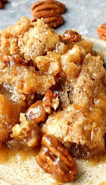 Graham Cracker Crumb Recipes Desserts, Peach Cobbler With Pecans, Prune Cobbler, Pecan Cobbler Recipe Southern Living, Crockpot Pecan Pie Cobbler, Pecan Cobbler Recipe Easy, Pecan Cobbler Dump Cake, Walnut Cobbler, Apple Pecan Cobbler