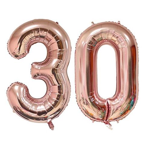 30 Balloons Number, 30 Birthday Balloons, 30th Balloons, Twenty Fine, Rose Gold Number Balloons, 30th Birthday Balloons, Events Decorations, Birthday 30, 30 Balloons