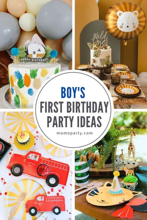 It’s your baby boy’s first birthday, and it’s time to celebrate! To help you create the most memorable day for your little one, check out our list of the most popular first birthday themes for boys. From classic characters to modern decorations, find the perfect party theme for your one-year-old. For more inspiration for decorations, party favors, and other first birthday ideas, check out momoparty.com! Birthday Ideas For One Year Old, August Birthday Themes Party Ideas, One Year Birthday Party Ideas Summer, 1sr Birthday Party Themes Boy, First Birthday Themes Punny, One Year Bday Themes, Fun 1st Birthday Themes, September 1st Birthday Boy, Toddler Birthday Party Theme