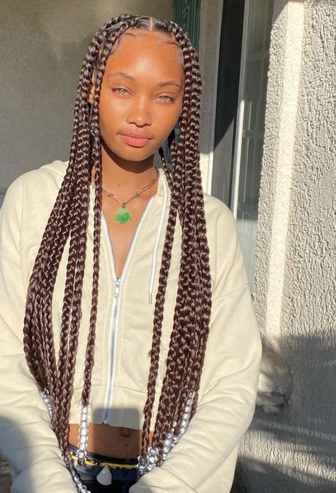 Jumbo Box Braids Medium Length, 10 Box Braids, Jumbo Braids For Black Women, Hairstyles For Black Women Braids, Black Women Braids, Short Box Braids Hairstyles, Women Braids, Braids Hairstyles For Black Women, Jumbo Box Braids