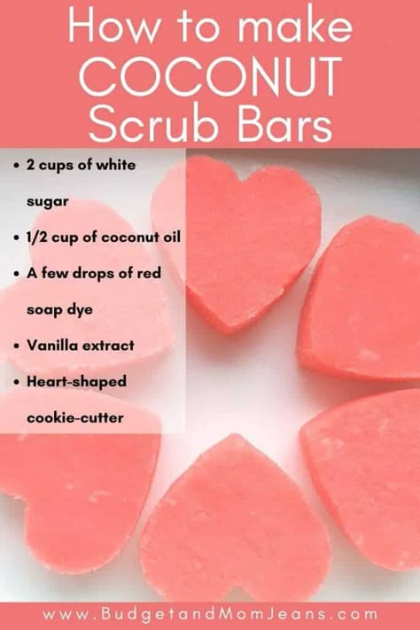 DIY Coconut Oil Sugar Scrub Hearts - Valentine's Day Gift Idea Shower Routine To Smell Good, Routine To Smell Good, How To Shower Properly, Scrub Bars, Coconut Sugar Scrub, Coconut Scrub, Diy Sugar Scrub Recipe, Diy Body Scrub Recipes, Diy Coconut Oil