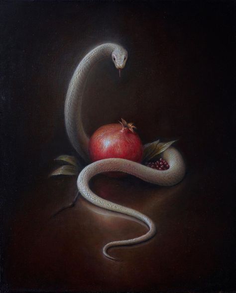 Eden Tree, Snake Painting, Apple Art, Snake Art, The Serpent, Adam And Eve, Garden Of Eden, Fantasy Aesthetic, Dark Feminine