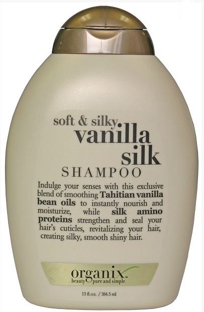 Organix Vanilla Silk. This too was drying...I really wanted to like these shampoos. Shampoo Vanilla, Organix Shampoo, Ogx Shampoo, Ogx Hair Products, Smooth Shiny Hair, Shampoo For Curly Hair, Nourishing Shampoo, Best Shampoos, Sulfate Free Shampoo