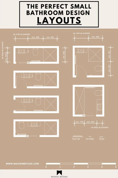 Small Bathroom Dimensions Layout, Small Ensuite Dimensions, Small Bathroom In Master Room, Small Master And Ensuite, 1m Wide Bathroom, Small Three Piece Bathroom Ideas, Guest Bathroom Floor Plans, Small His And Hers Bathroom, Small Bathroom Configuration