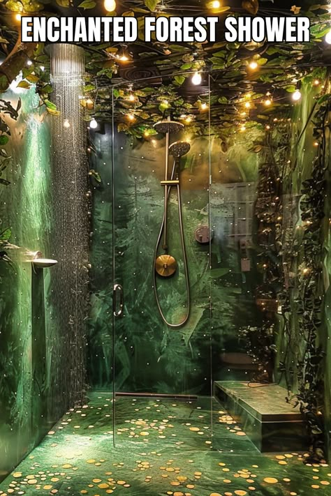 Uncover the hidden wonders of nature with these enchanting forest showers. 🌳💫 Experience a moment of tranquility amidst the lush greenery. #EnchantedNature #ForestMagic #NatureEscape #SerenityMoment #OutdoorOasis #DiscoverWilderness Enchanted Forest Bathroom Ideas, Magical Bathroom Decor, Enchanted Bathroom Ideas, Nature Themed House, Forest Bathroom Theme, Forest Themed Bathroom, Enchanted Forest Bathroom, Enchanted Bathroom, Waterfall In House