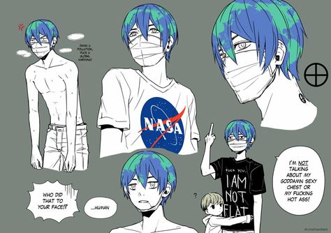 Earth-chan Genderbend Earth Kun, Earth Chan, Space Anime, Cartoon As Anime, Online Comics, Anime Version, 캐릭터 드로잉, An Anime, Solar System