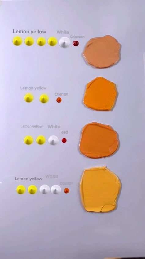 How To Make Colours Paint, How To Make Orange Color, How To Make Colors With Paint, Mixing Paint Colors Acrylic, How To Mix Paint Colors, Mixing Acrylic Paint Colors, Painting Ideas Orange, Mix Color Paint, Paint Color Mixing Chart