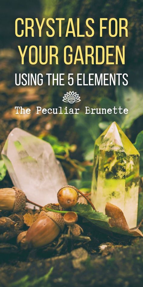 Incorporating the spiritual energy of the five elements adds balance and spiritual harmony to your garden. However, feel free to use your intuition and place whatever crystal resonates with you and your sacred space. It’s your garden, after all, you should love what’s in it! Not only will adding crystals to your garden infuse it with your spiritual intentions, but they can also be excellent offerings to Nature spirits or Fae. Plus, they’re pretty! #peculiartips Spiritual Garden Ideas Backyards, Garden Witchcraft, Crystals Garden, Spiritual Intentions, Witch Info, Meditation Gardens, Easy Garden Ideas, Corner Garden Ideas, Pergola Planter