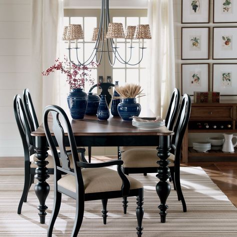 Turret Dining Table - Ethan Allen US Ethan Allen Dining, Diy Dining Room Table, Blue Vases, Flower Containers, Vintage Dining Room, Dining Table And Chairs, Ethan Allen, Dining Room Ideas, Table Ideas