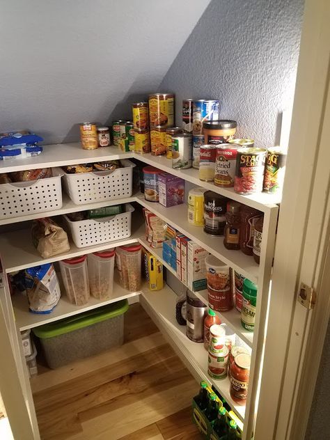 Indiri Wood: Creating Pantry Space. We added a full pantry under the staircase! Under Stairs Cupboard Storage, Under Stairs Pantry, Closet Under Stairs, Pantry Closet Design, Stairs Renovation, Stairs Makeover, Staircase Storage, Pantry Remodel, Under Stairs Cupboard