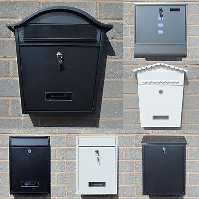 Large lockable wall mounted letter post box #mailbox #square #outdoor garden meta, View more on the LINK: http://www.zeppy.io/product/gb/2/121673148250/ Steel Mailbox, Newspaper Holder, You Have Mail, Cylinder Lock, Post Box, Steel Post, Room Redo, Door Accessories, Key Design