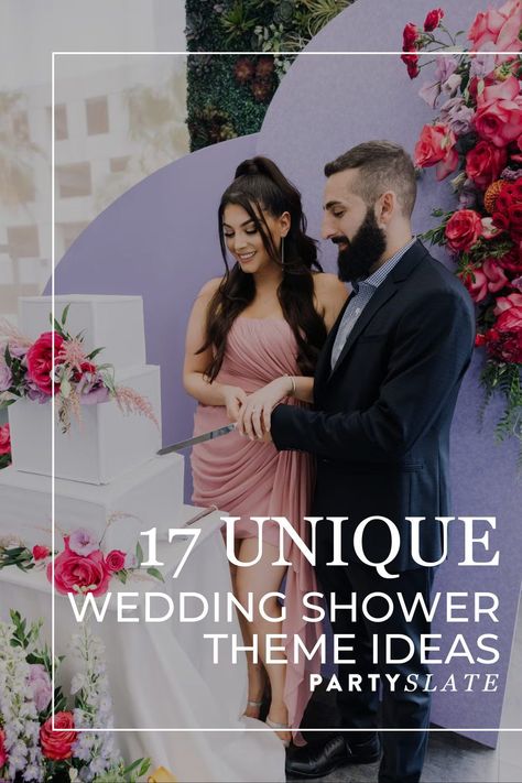 Attention Couples: 17 Wedding Shower Themes You'll Want for Yourselves. Find your perfect fit on PartySlate. Surprise Wedding Shower Ideas, Co Ed Wedding Shower Themes, Couples Wedding Shower Decorating Ideas, Couple Shower Ideas Themes, Couples Bridal Shower Themes, Couple Shower Themes Wedding, Coed Bridal Shower Themes, Wedding Shower Themes Ideas Spring, Wedding Shower Themes For Couples