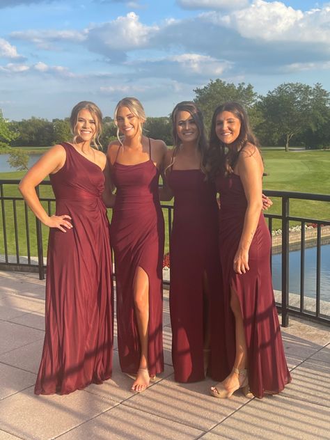 Deep Maroon Bridesmaid Dresses, Bridesmaid Dresses Cranberry, Azazie Burgundy Bridesmaid Dresses, Maroon Bridal Party Color Schemes, Cabernet Azazie Bridesmaid Dresses, Satin Cabernet Bridesmaid Dresses, Claret Bridesmaid Dresses, Cabernet Wedding Colors Bridesmaid Dress, Bridesmaid Dresses Mulberry