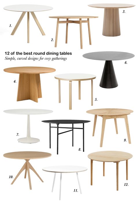 12 of the best minimalist round dining tables Round Table With Comfy Chairs, Round Dining Table 150cm, Scandi Round Dining Table, Apartment Dining Room Small Round Tables, Round Dining Table Decor, Lacquer Dining Table, Small Round Dining Table, Round Dining Tables, Scandinavian Dining Table