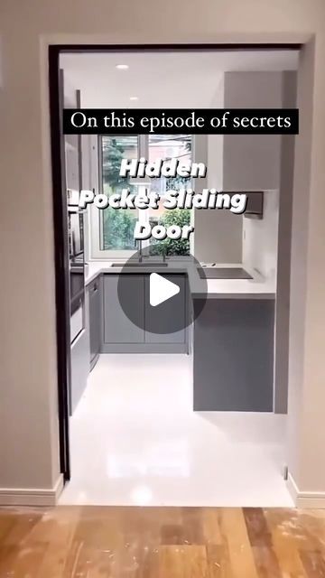 Gwendolyn Jones on Instagram: "I am so in Love with the sleek modern look of hidden pocket doors! Especially in the kitchen…Add it to the cart 🛒 

🎥 via @aaa.interiors 

#organized#organizer#declutter#homesweethome#homehacks" Hidden Pocket Door, Pocket Door Alternative, Diy Pocket Door, Doors For Kitchen, Door Alternatives, Harbor House, Kitchen And Dining Area, Pocket Door, Organize Declutter