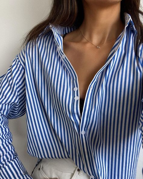 A L E X Λ N D R A Australia on Instagram: “@eileencassidy_ rocking our Austin shirt! 🔥” Boho Australia, Stripe Shirt, Menswear Inspired, Blue Shirt, Everyday Style, Striped Shirt, Oversized Fits, Outerwear Jackets, Blue Stripes