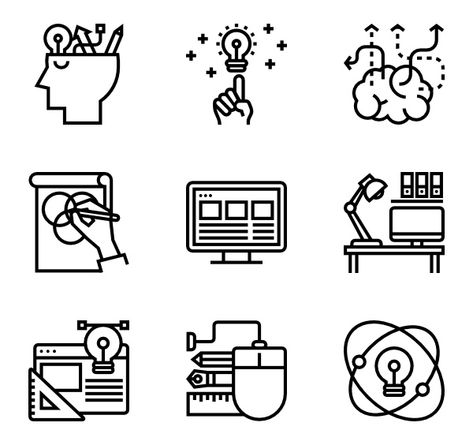 30 Design Thinking icons for personal and commercial use. Meticulous Line icons. Download it at flaticon.com now! #Flaticon #freeicons #icons #graphicdesign Graphic Design Icons Symbols, Work Symbol, Workshop Logo, Workshop Icon, Icon Inspiration, Work Icon, Business Fonts, Logo Process, Design Jersey