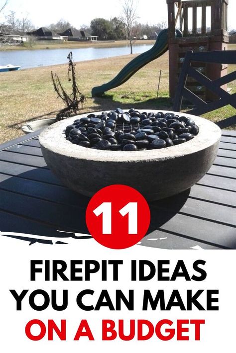 Diy Small Fire Pit, Landscape Around Fire Pit, Diy Firepits Backyard Cheap, Renter Friendly Fire Pit, Rental Friendly Fire Pit, Diy Fire Bowl Patio, Fire Pit Ring Ideas, Diy Small Fire Pit Flower Pots, Diy Fire Pit Ideas Cheap Simple