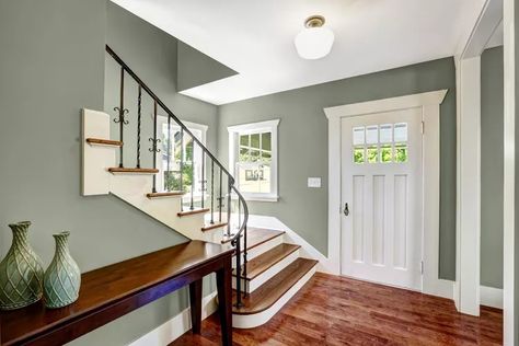 Entryway Paint Color Ideas, Entry Way Paint Colors Foyers, Entryway Color, Entryway Color Palette Ideas, Entryway Wall Color, Entryway Color Ideas Paint, Best Hallway Paint Color, Entry Paint Colors, Entryway Color Ideas