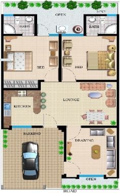 Small House Plans | Best Small House Designs | Floor Plans India Small House Design Floor Plan, Affordable House Design, Home Map Design, 20x30 House Plans, 20x40 House Plans, 30x40 House Plans, Small House Designs, 2bhk House Plan, Indian House Plans