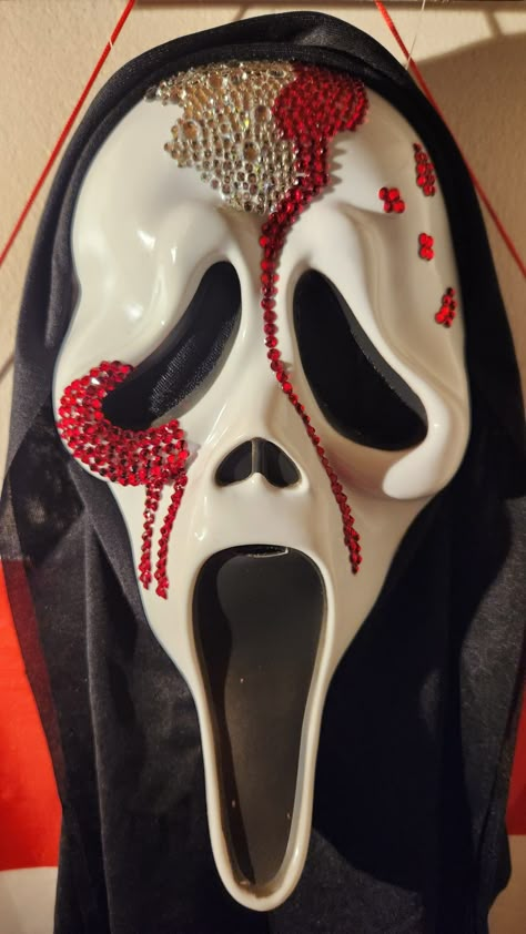 Scream Halloween Costume, Scream Outfits, Scream Costume, Rhinestone Mask, Scream Mask, Horror Halloween Costumes, Disco Costume, Mascaras Halloween, Scream Halloween