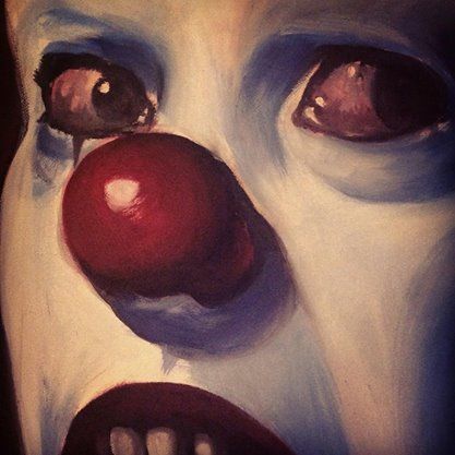 Painting Horror Ideas, Scary Oil Painting, Creepy Clown Painting, Clown Acrylic Painting, Creepy Oil Painting, Easy Horror Painting Ideas, Scary Cartoon Drawings, Horror Paintings Canvas, Scary Painting Ideas