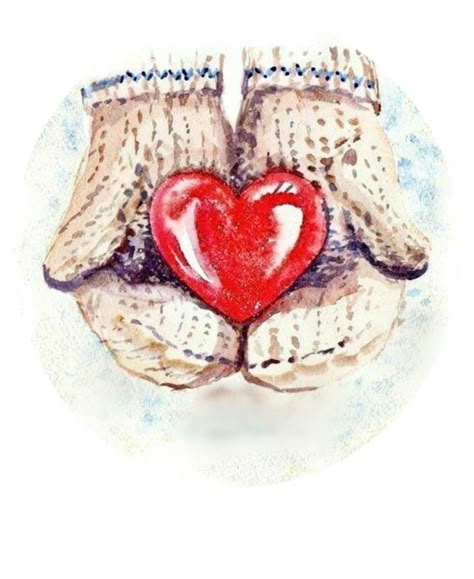 Heart Drawing Ideas, Romantic Sketches, Valentines Watercolor, Watercolor Paintings Of Animals, Xmas Pictures, Christmas Rock, Christmas Card Art, Express Love, Heart Drawing