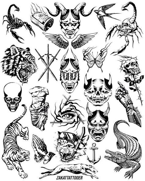 Ignorant style art tattoos blackwork sketch Black Flash Tattoos, Oni Tattoo, Torso Tattoos, Devil Tattoo, Scary Tattoos, Flash Tattoo Designs, Tattoo Style Drawings, Cool Small Tattoos, Tattoo Design Book