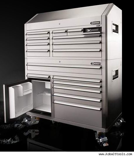 Ridiculous tool box - but I want it | The Lotus Cars Community Kobalt Tools, Tool Chests, Astuces Diy, Integrated Fridge, Tool Cabinet, Tool Boxes, Garage Tools, Garage Shop, Tool Chest