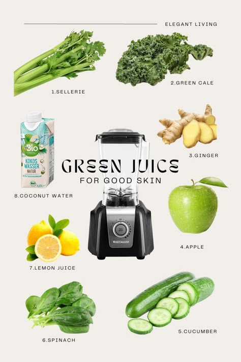 Juice Shots Recipes For Skin, Smoothie Ideas Aesthetic, Glowy Skin Drink, Glow Skin Smoothie, Glowy Skin Juice, Glowy Skin Smoothie, Glowy Skin Food, Green Glow Drink, Green Smoothie Aesthetic