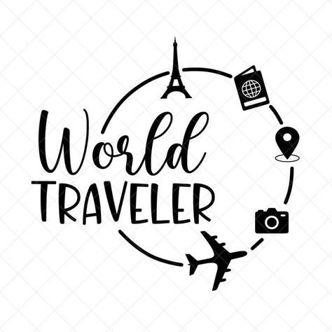 Cricut Disney Svg, Travel Svg Files Free, Travel Svg Free, Travel Silhouette, Airplane Quotes, Trip Logo, Travel Baggage, Travel Svg, Idee Cricut