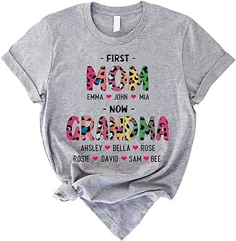 Personalized Mom Grandma Shirt, Custom Grandma Shirt, Mom Shirt, Grandma Shirts for Women, Gifts for Mom Mother's Day Funny Grandma, Mail Gifts, Rose And Rosie, Grandma Shirt, Personalized Grandma, Grandma Shirts, Mom And Grandma, Heart Shirt, Valentines Day Shirts