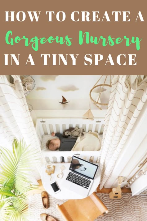 The 19 best small  nursery ideas including space saving ideas for a small nursery, creating a closet nursery, carving out a nook in your bedroom, ideas for a tiny home nursery or small nurseries in apartments. These spaces are small in size but huge in style.  #smallnursery #smallspacenursery   #nurserystorageideas #nursery #nurserystyle #chaylorandmads   #smallnurseryideas Removing Closet Doors, Removing Closet, Small Baby Nursery, Apartment Nursery, Baby Nook, Small Space Baby, Small Room Nursery, Closet Nursery, Nursery Layout