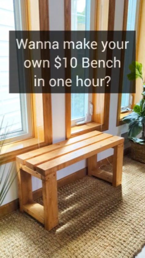 Easy Diy Wood Bench, Diy Front Porch Bench Ideas, Pressure Treated Wood Projects, Diy Bench For Kitchen Table, No Kitchen Island, Simple Bench Diy, 2x4 Bench Diy, 2x4 Scrap Wood Projects Diy, Wood Craft Ideas To Sell