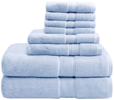 Home Massage Room Ideas, Blue And White Dorm Room, Blue And White Dorm, Luxury Rv, Towels Kids, Blue Towels, Madison Park, Towel Pattern, Luxury Towels