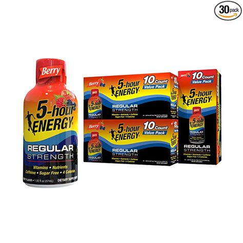 Amazon.com : 5-Hour ENERGY Shots Regular Strength, Berry Flavor - 30 Count : Health & Household Cleansing Diet, 5 Hour Energy, Dude Wipes, Energy Shots, Personal Lubricant, Emergency Bag, Disinfecting Wipes, Liquid Dish Soap, B Vitamins