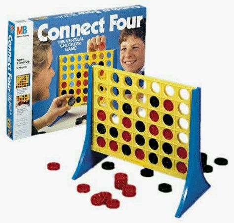 Connect Four  - The game was first sold under the famous Connect Four trademark by Milton Bradley in February 1974. 90s Board Games, Connect Four, 90s Memories, Childhood Games, 90s Childhood, 80s Toys, Retro Pop, Old Games, Childhood Toys