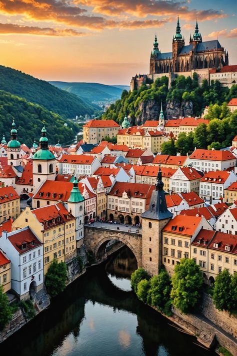 The Ultimate Czech Republic Travel Itinerary: See It All in One Trip! Most Beautiful Places In The World, Czechia Aesthetic, Prague Illustration, Slavic Countries, Karlovy Vary Czech Republic, Prague Architecture, Czech Republic Travel, Prague City, European Road Trip