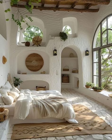 Casa Hobbit, Mud House, Casa Vintage, Cob House, Dream House Rooms, Mediterranean Home, Dream House Interior, Dream House Decor, Dream Bedroom