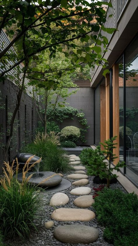 Japanese Gardens For Small Spaces, Japanese Yard Ideas Landscapes, Small Terrace Garden Ideas, Zen Terrace, Japanese Terrace, Small Backyard Patio Designs, Small Zen Garden Ideas, Japanese Zen Garden Landscaping, Zen Architecture