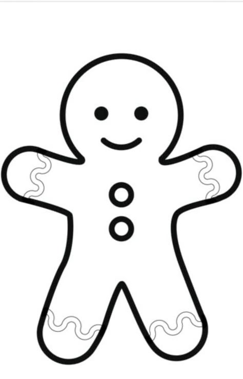 Gingerbread Man Outline, Christmas Ideas Drawing, Gingerbread Outline, Gingerbread Printable, Gingerbread Men Crafts, Simple Christmas Drawings, Gingerbread Pictures, Cute Christmas Coloring Pages, Gingerbread Man Coloring Page