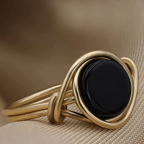 AmazonSmile: Black onyx rings for Women - Handmade rings - Sterling silver ring - Gold filled ring - anillos de plata 925 women - women's jewelry - birthstone rings - mom jewelry - Cute ring - thumb ring… : Handmade Products Mens Sneaker Boots, Stone Gold Ring, Gold Ring Women, Black Agate Ring, Black Onyx Jewelry, Latest Bracelets, Ring Wire, Gold Rings Simple, Minimalist Accessories