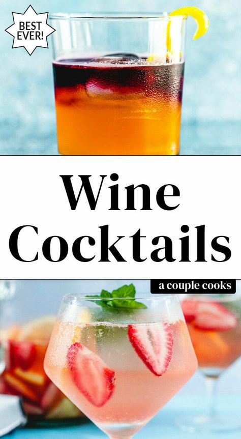 Delicious Mixed Drinks, White Wine Drink, Red Wine Spritzer, Sparkling Wine Drinks, White Wine Cocktail, Wine Recipes Drink, Red Wine Drinks, Red Wine Cocktails, Wine Mixed Drinks